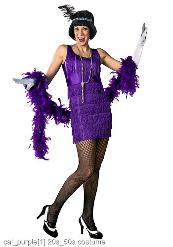 Plus Size Purple Fringe Flapper Dress